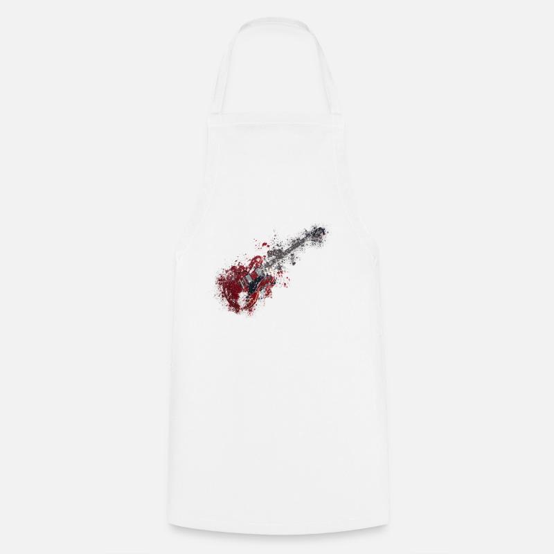 Guitar - Cooking Apron - white