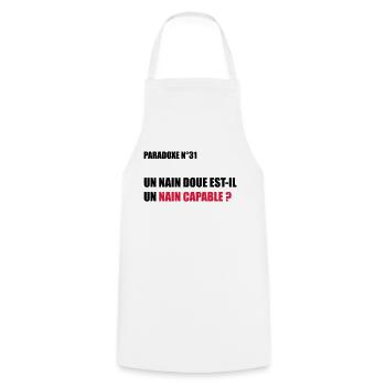 PARADOXE nain - Tablier de cuisine - blanc - Devant - AI Model Male 185 dark (185cm)
