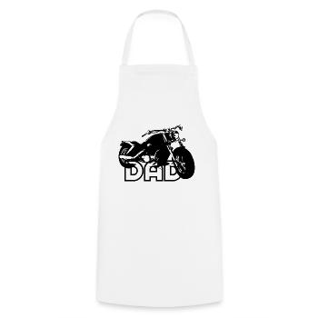 Biker DAD Black Motorcycle - Kochschürze - Weiß - Vorne - AI Model Male 185 dark (185cm)