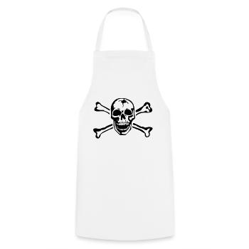 totenkopf__f1 - Kochschürze - Weiß - Vorne - AI Model Male 185 dark (185cm)