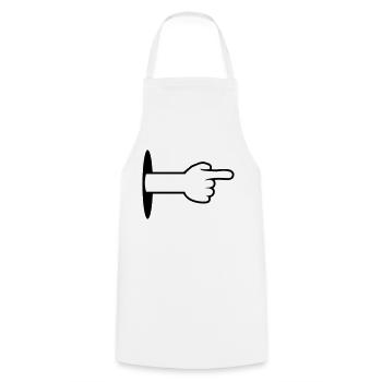 hole wall floor arm hand cartoon cartoon pointing show - Cooking Apron - white - Front - AI Model Male 185 dark (185cm)