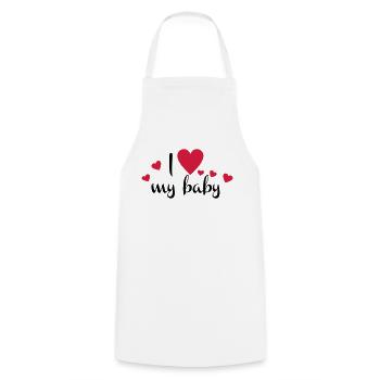 baby - Cooking Apron - white - Front - AI Model Male 185 dark (185cm)