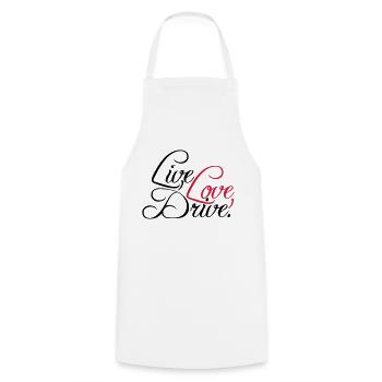 Vivre la conception de l'amour en voiture - Tablier de cuisine - blanc - Devant - AI Model Male 185 dark (185cm)