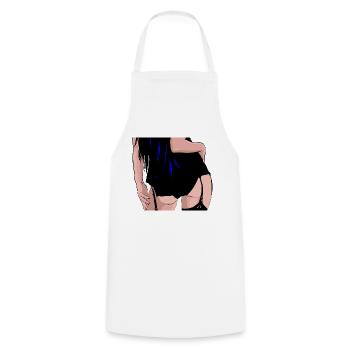 sexy ass, seksowny tyłek, sexy po, knackpo model - Cooking Apron - white - Front - AI Model Male 185 dark (185cm)