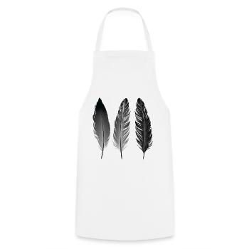 Boho | Feather Style | Illustration - Kochschürze - Weiß - Vorne - AI Model Male 185 dark (185cm)
