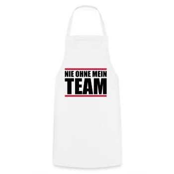 nie ohne mein team - Kochschürze - Weiß - Vorne - AI Model Male 185 dark (185cm)