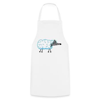 Wolf in sheep's clothing - Cooking Apron - white - Front - AI Model Male 185 dark (185cm)