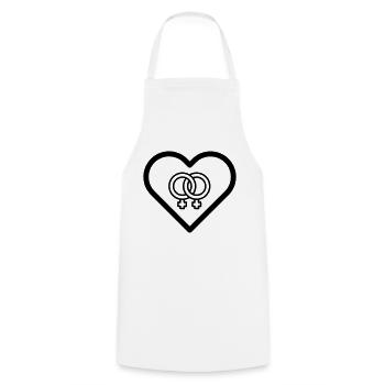 Heart lesbian gay marriage pride LGBT love bi symbol - Cooking Apron - white - Front - AI Model Male 185 dark (185cm)