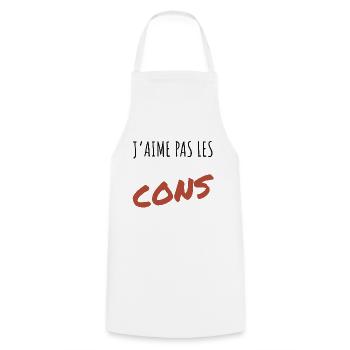 J’aime pas les cons - Tablier de cuisine - blanc - Devant - AI Model Male 185 dark (185cm)