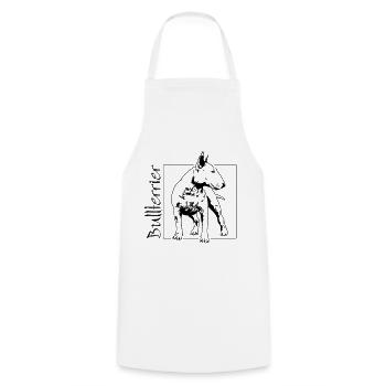 BULLTERRIER dog portrait dogs dog Wilsigns - Cooking Apron - white - Front - AI Model Male 185 dark (185cm)