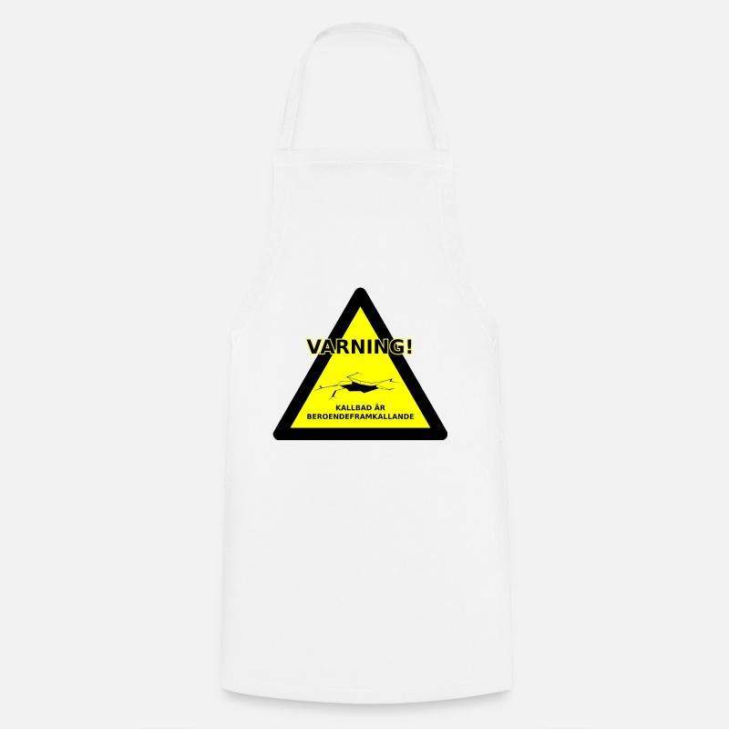 Warning Cold Baths - Cooking Apron - white