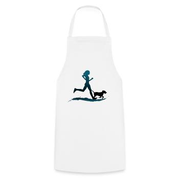 Canicross women - Kochschürze - Weiß - Vorne - AI Model Male 185 dark (185cm)