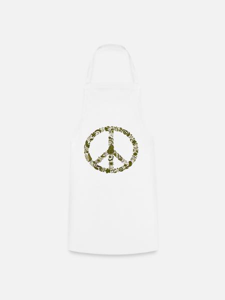Peace - Kochschürze - Weiß