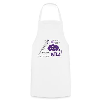 Pipette mit Spruch für MTLA - Kochschürze - Weiß - Vorne - AI Model Male 185 dark (185cm)