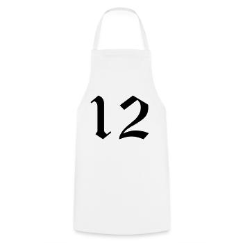 12 - Kochschürze - Weiß - Vorne - AI Model Male 185 dark (185cm)