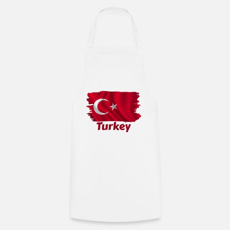 Drapeau de la Turquie - Tablier de cuisine - blanc
