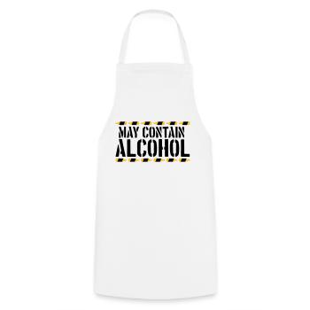 Saying May contain alcohol - Cooking Apron - white - Front - AI Model Male 185 dark (185cm)