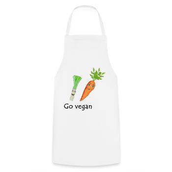 Go vegan - Kochschürze - Weiß - Vorne - AI Model Male 185 dark (185cm)