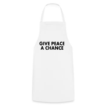 Give peace a chance - Kochschürze - Weiß - Vorne - AI Model Male 185 dark (185cm)