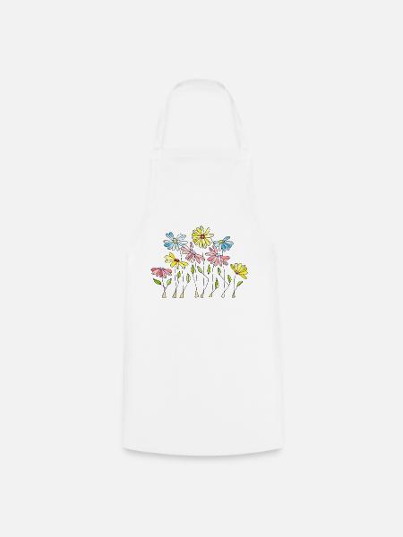 Blumen - Kochschürze - Weiß