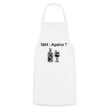 18 Uhr: Aperitif? - Kochschürze - Weiß - Vorne - AI Model Male 185 dark (185cm)