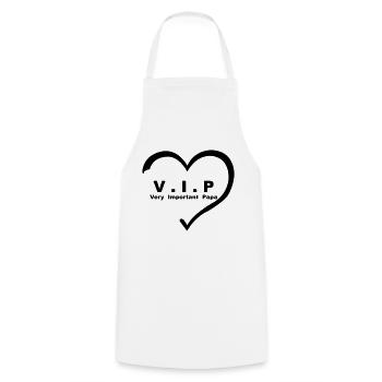 V I P Sehr wichtiges Papa-Herz 01 - Kochschürze - Weiß - Vorne - AI Model Male 185 dark (185cm)