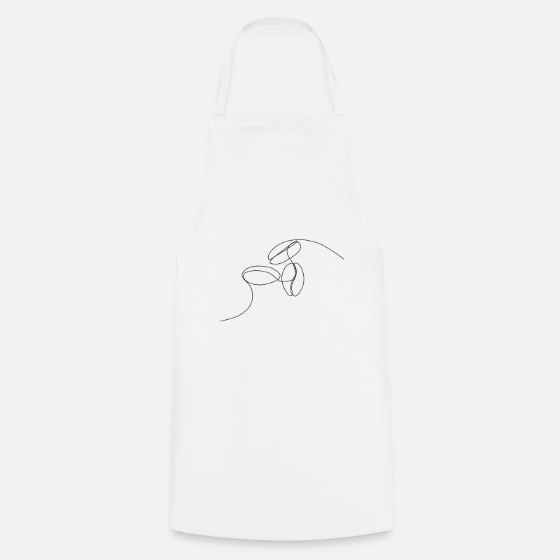 Grains de café linéaires - Tablier de cuisine - blanc