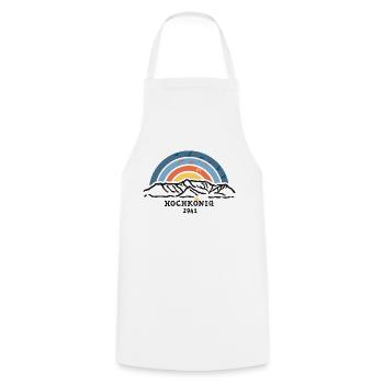 Hochkönig Berg Höhe Klettersteig Hiking Finisher - Cooking Apron - white - Front - AI Model Male 185 dark (185cm)