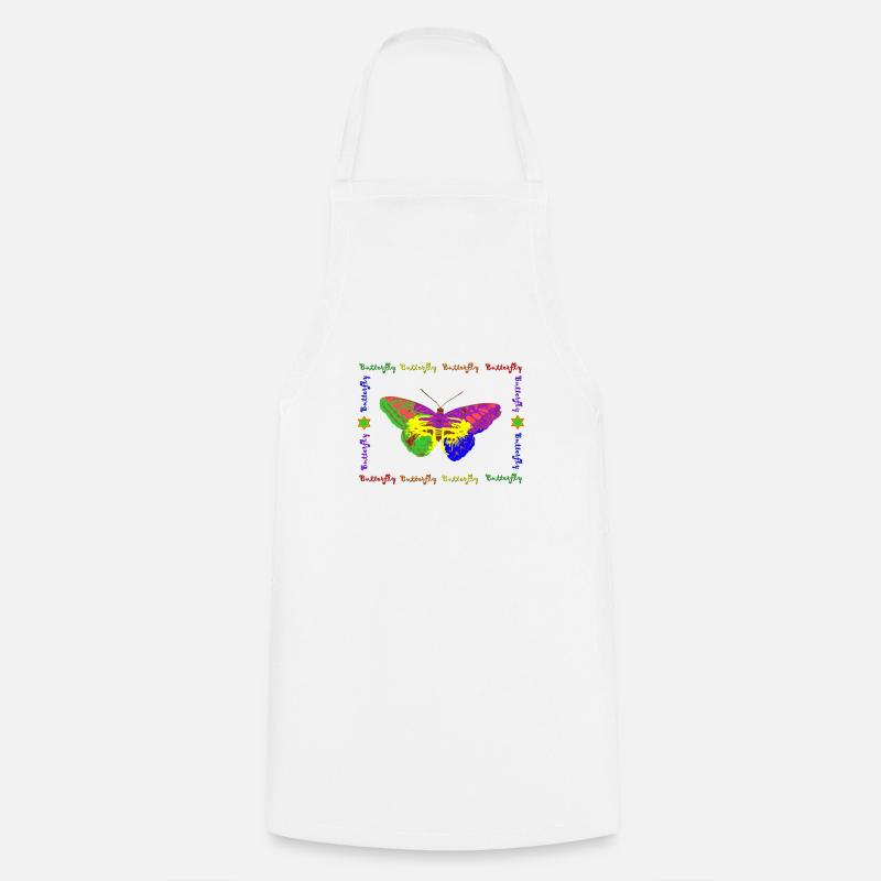 Rainbow - Butterfly - Cooking Apron - white