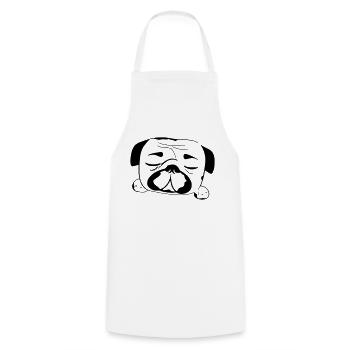 Sleeping Pug Dog Funny Dog Owners - Cooking Apron - white - Front - AI Model Male 185 dark (185cm)
