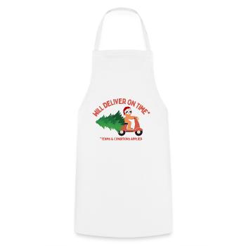 Sloth Will Deliver Christmas Tree On Time - Cooking Apron - white - Front - AI Model Male 185 dark (185cm)