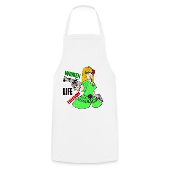 Women life freedom - Tablier de cuisine - blanc - Devant - AI Model Male 185 dark (185cm)