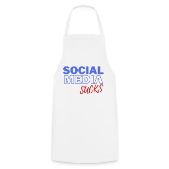 Social Media Sucks - Cooking Apron - white - Front - AI Model Male 185 dark (185cm)