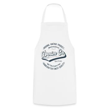 Denim Co. original vintage product handcrafted - Cooking Apron - white - Front - AI Model Male 185 dark (185cm)