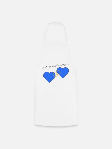 Heiratsantrag blau blau - Kochschürze - Weiß