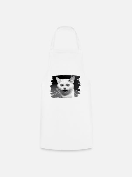 Cracy cat 7 - Kochschürze - Weiß
