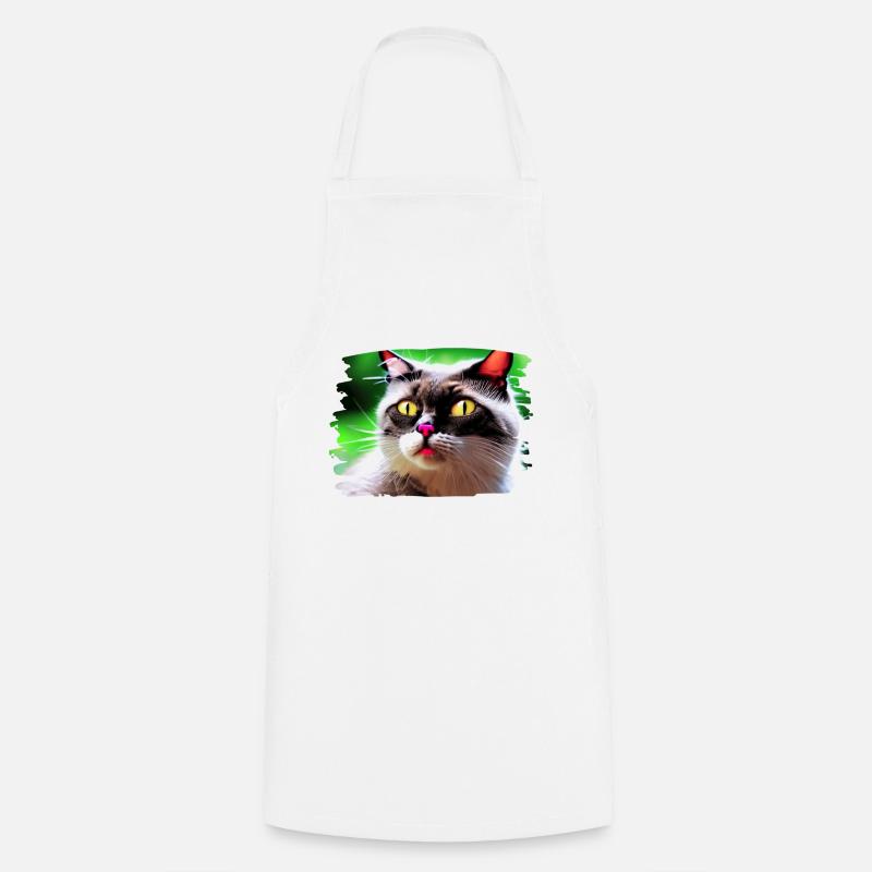 Cracy cat 4 - Cooking Apron - white