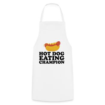 Champion mangeur de hot-dogs 10 - Tablier de cuisine - blanc - Devant - AI Model Male 185 dark (185cm)