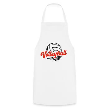 Volley-ball - Tablier de cuisine - blanc - Devant - AI Model Male 185 dark (185cm)