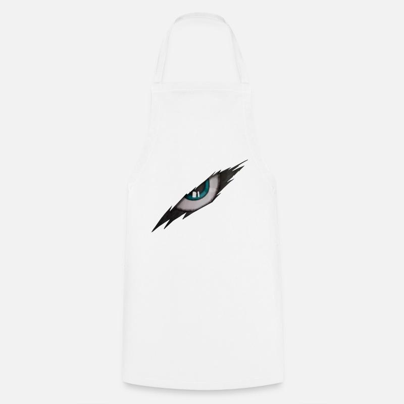 Inner Self Peeking through (Blue) - Cooking Apron - white
