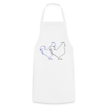 Rooster 2 - Cooking Apron - white - Front - AI Model Male 185 dark (185cm)