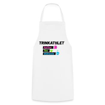 Trinkathlet schwarz - Kochschürze - Weiß - Vorne - AI Model Male 185 dark (185cm)