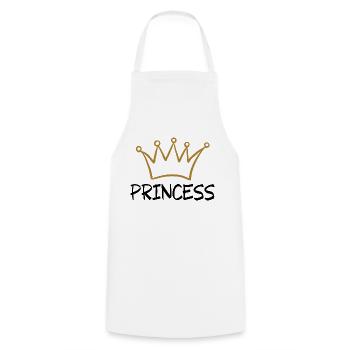 PRINCESS 1 - Kochschürze - Weiß - Vorne - AI Model Male 185 dark (185cm)