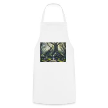enchanted forest - Cooking Apron - white - Front - AI Model Male 185 dark (185cm)