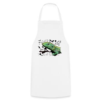 A lizard in the garden - Cooking Apron - white - Front - AI Model Male 185 dark (185cm)