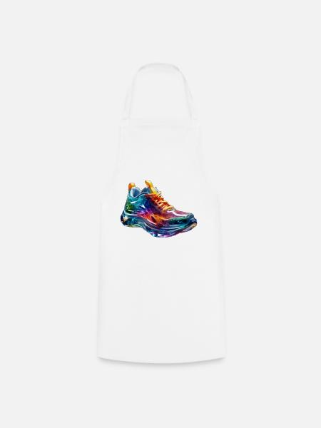 Schuh bunt - Kochschürze - Weiß