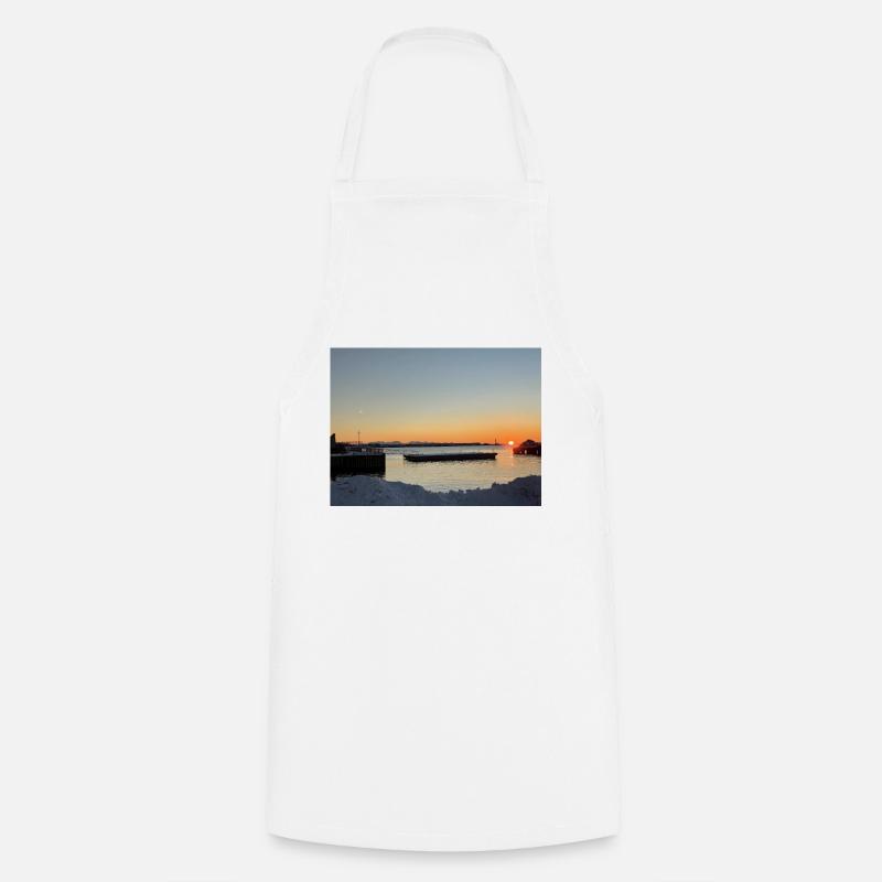 Lofoten Sunset - Cooking Apron - white