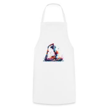 Exercice de yoga - Tablier de cuisine - blanc - Devant - AI Model Male 185 dark (185cm)