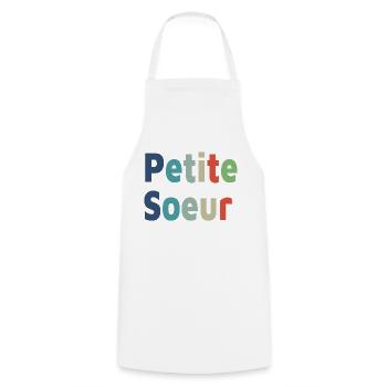 Birth, little sister, daughter - Cooking Apron - white - Front - AI Model Male 185 dark (185cm)