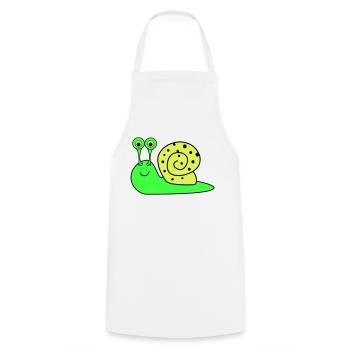 Snail Funny - Cooking Apron - white - Front - AI Model Male 185 dark (185cm)